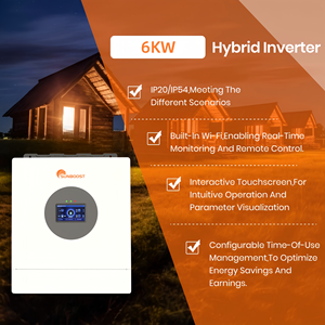 サンブースト ハイブリッドソーラーインバーター 6kW 正弦波 トップ10 ベスト 内蔵Wi-Fi 48Vdcバッテリー 110V 220V出力 分相 120V 240V - Product Image 2