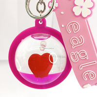 Porte-clés en acrylique liquide avec décoration animale 3D personnalisée, flotteur, paillettes et sable mouvant – Cadeau promotionnel souvenir