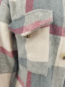 春季女式格子夏克夹克加大码休闲风格长款外套 - Product Image 6