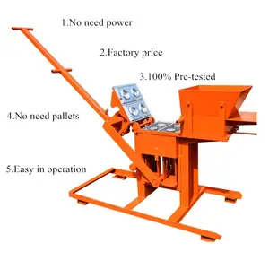 Easy to recoup qmr2-40 manual interlocking compressed earth clay brick price hand press brick machine making