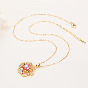 Collar de Perlas de Agua Dulce Mantou de 8mm al por Mayor con Cadena de Clavícula de Aleación de Cobre en Forma de O, Hermosa Joyería para Mujer - Product Image 2