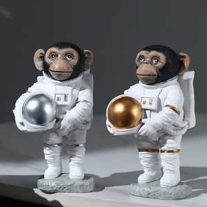 Astronaut Monkey Resin Figurine Set Home Decor Ornament Artistic Craft Decoration - Product Image 3