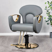 Chaise de coiffure blanche et or, style rétro européen moderne, en promotion, pour salon de beauté