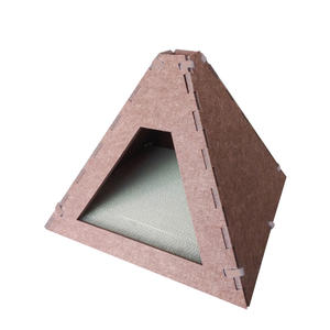 Kotak Penyimpanan Hewan Peliharaan Rumah Kucing Lipat Besar Portabel Ramah Lingkungan dari Kain Felt & Karton - Product Image 1