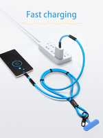 Cordon de charge rapide 2-en-1 réglable en nylon tressé avec lanière bandoulière et câble USB Type-C du fabricant d'origine