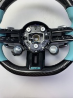223 Boutons de mode de conduite pour volant de voiture de sport, cuir bleu, fibre de carbone, Mercedes-Benz W223 Classe S S450 S500 S63