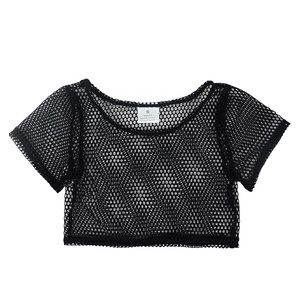 Camiseta de Verano 2021 para Niñas, Estilo Vintage, con Encaje y Malla, 100% Algodón, Manga Corta, Ropa de Boutique para Niñas Pequeñas - Product Image 1