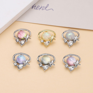 Alloy Ring Planet Pendant <b>Opal</b> Star Shape DIY Jewelry Findings For <b>Bracelet</b> Necklace Accessories 15x16.5mm - Product Image 4