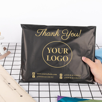 Sacs d'expédition biodégradables personnalisés avec logo imprimé en or pour vêtements, sacs polymailers pour vêtements