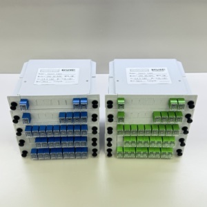 FTTH SC UPC APC 1*2 1*4 1*8 1*16 1*32 1*64ตัวแยกปลั๊กอินไฟเบอร์ออปติกพร้อมตัวแยกสัญญาณ PLC แบบมินิสำหรับสวิทช์ OLT ONU Fibre - Product Image 1