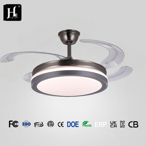 Ventilador de Techo LED Moderno de 42 Pulgadas, Diseño Invisible de Cobre, Control Remoto de CA, Cuerpo de Lámpara Acrílico para Comedor - Product Image 2