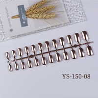 Ensemble de faux ongles en ABS mat de luxe au design français, à couverture complète, longs, à coller, pour les doigts