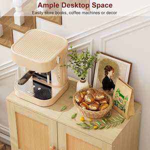 Mobiletto Bar Caffè Piccolo con Ante a Persiana Moderne, Gambe <span class=keywords><strong>Alte</strong></span> in Legno Massello, Consolle Multimediale, Credenza per Ingresso, Soggiorno, Cucina, Spazi Piccoli - Product Image 6