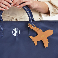 Étiquette de bagage créative en cuir PU en forme d'avion, porte-informations de voyage, porte-identifiant anti-perte pour sac