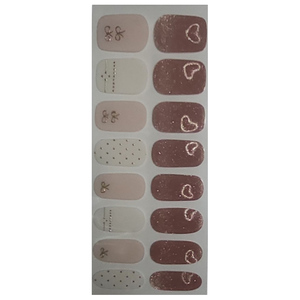 Autocollants d'ongles semi-durcis adorables en gel UV uréthane, étanches, style coréen, forme cœur 2D, non toxiques, sans BPA, en vrac, sur carte en papier - Product Image 3