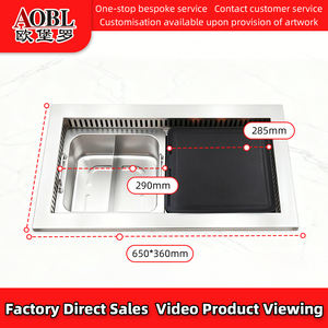 AOBL Groothandel Rookloze Indoor Koreaanse <span class=keywords><strong>BBQ</strong></span> <span class=keywords><strong>Hot</strong></span> <span class=keywords><strong>Pot</strong></span> Tafel Commerciële Elektrische Eettafel - Product Image 3