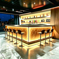 Comptoir de caisse de bar de restaurant, café, bar à thé à bulles, de qualité supérieure, avec éclairage LED fantaisie, design personnalisé, taille sur mesure