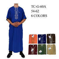 Nuevo diseño de bordado Baifa Marruecos estilo Koshibo hecho 54-62 tamaño manga corta musulmán vestido largo para hombres