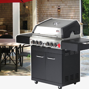 <span class=keywords><strong>Barbecue</strong></span> da Esterno Professionale Premium a Gas Naturale con Carrello, Verniciato a Polvere Nero, in Offerta Speciale - Product Image 2