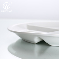 Assiettes de table en porcelaine, 100 pièces, 3 compartiments, assiettes à dîner pour les restaurants et les hôtels