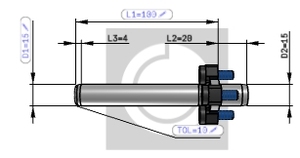Pilar guía DIN 9825 / ISO 9182-5 con retención de abrazadera de tornillo para juegos de troqueles de precisión - Product Image 2