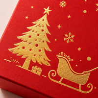 Boîte à bijoux de Noël personnalisée en gros avec logo, boîte cadeau en carton rouge avec couvercle et base pour emballage de colliers et boucles d'oreilles