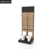 Étagère de présentation robuste en métal moderne YEK'S avec étagères réglables pour salle de bain, miroir et salle d'exposition de douches