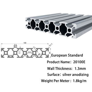 Perfil de Alumínio Série 6000 20x100 Sistema Modular Industrial 20100E com Serviço de Corte Anodização Quadrada - Product Image 2