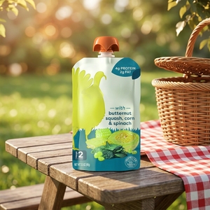 Sacchetto Ecologico Personalizzato per Alimenti per Bambini con Beccuccio, Senza BPA, in Materiale PE per Alimenti Biologici per Neonati - Product Image 1