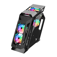 Ruix K1 Mid Tower Computer Case Unique Design Fashionable USB1.0 HD Audio Port Tempered Glass Multi-purpose for Gaming PCs Stock