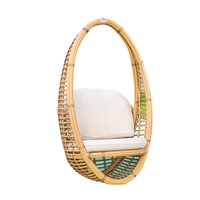 Fauteuil suspendu en rotin autoportant, style nid d'oiseau, fauteuil à bascule paresseux, balançoire pour balcon, terrasse extérieure, jardin, meubles