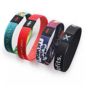 High Quality Custom Eco-Friendly Design Heat Transfer Printed Reversable Elastic Wrist Band Wristband