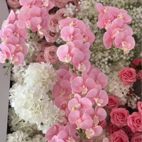 Usine en gros 3D Phalaenopsis papillon artificiel rose clair orchidée fleur décoration de la maison haut de gamme Arrangement de fleurs