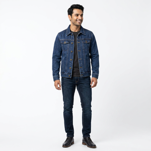Vêtements de haute qualité pour hommes, vente en gros de jeans avec logo sur mesure pour hommes, vestes d'hiver, veste en jean vintage délavée pour hommes - Product Image 1