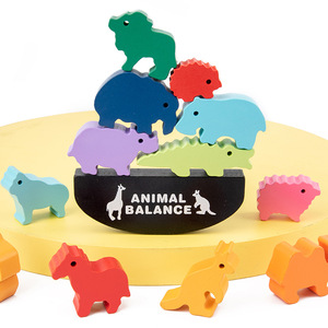 <span class=keywords><strong>Jeu</strong></span> de blocs d'équilibre animaux - Bateau d'équilibre de style puzzle, jouet en <span class=keywords><strong>bois</strong></span> pour la coordination œil-main et l'apprentissage précoce des enfants de 0 à 24 mois - Product Image 4
