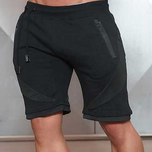 Venta caliente de los hombres de cintura media gimnasio Fitness Shorts deportes Casual Bermuda cierre de cordón transpirable tejido de punto caliente de talla grande - Product Image 1