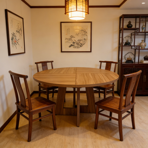 Housse de table ronde pliable en 4 parties pour 10-20 personnes, grande table à manger circulaire, mobilier pour la maison, la cuisine et les restaurants - Product Image 3