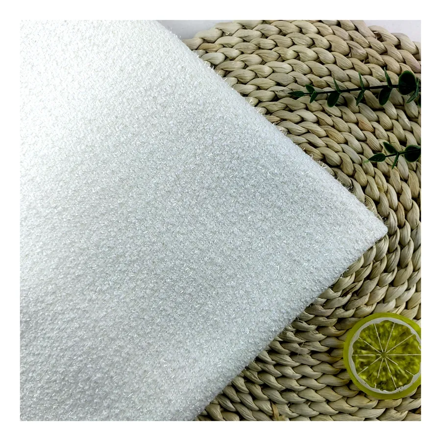 2024 Herfst & Winter Stoffen 100% Polyester Wit Weven Tweed Stof Voor Dames Overjas