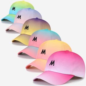 Gradient Color Sun Hats for Men Women Versatile 100% Polyester Baseball Cap Satin Fabric Distressed Metal Buckle Common - Product Image 3