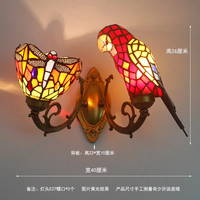 Lampe murale en forme d'oiseau, lampes Tiffany, applique de Style perroquet, lampes décoratives de maison, vitrail Vintage, applique murale de perroquet