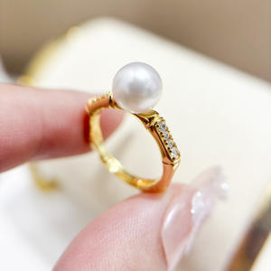 10775 Herramientas de Joyería de Plata y Oro DIY, Base para Anillo de Plata S925 con Cuentas Redondas de 3-5mm y Accesorios para Perlas - Product Image 2