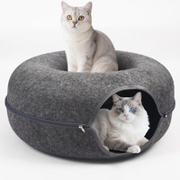 Tunnel pour chat en feutre durable, respirant, pliable, pour la maison