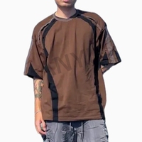 T-shirt ras du cou personnalisé ANYU de haute qualité, manches raglan, style japonais, respirant, pour homme, coupe oversize, couleur unie, tricoté 280g