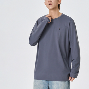 เสื้อยืดแขนยาวย้อนยุคสำหรับผู้ชายเสื้อทรงหลวมลำลองแบบอเมริกัน - Product Image 2