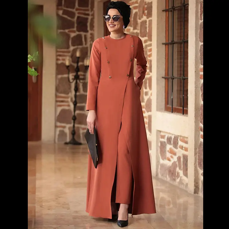 Middle East Women's Evening Dress Banquet Dress Muslim Double-Breasted Two-Piece Suit Fashion Gown