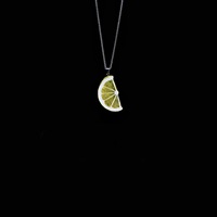 Groothandel Zomer Citroen Fruit Hangertje Ketting Dames Legering Goud Bamboe Ketting Choker Gegalvaniseerd Kleurrijk Fris Cadeau Sportief Yiwu
