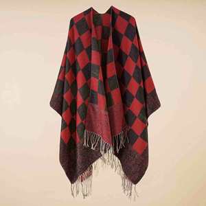 Ponchos de Invierno de Cachemira de Alta Calidad para Mujer 2024, Manta Tipo Chal, Capa Poncho, Poncho con Capucha Abierta por Delante - Product Image 3