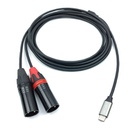 Kabel Y-Splitter Tipe-C ke Dual XLR Male - untuk Menghubungkan Ponsel, Speaker & Mikrofon, Kabel XLR dengan Saluran Kiri/Kanan Terpisah