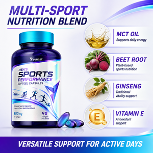 แคปซูลซอฟเจลเสริมสมรรถภาพกีฬาสำหรับผู้ชาย 800 มก. 90 แคปซูล น้ำมัน MCT โสม สารสกัดจากหัวบีทรูท ช่วยเพิ่มพลังงานและความทนทานสำหรับผู้ใหญ่ - Product Image 2