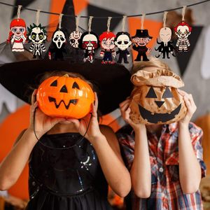 ชุดเครื่องประดับตกแต่งต้นคริสต์มาสและฮาโลวีนแบบแขวน 10 ชิ้น ทำจากไม้ ลายหนังสยองขวัญ สำหรับตกแต่งภายใน/ภายนอกอาคาร - Product Image 4